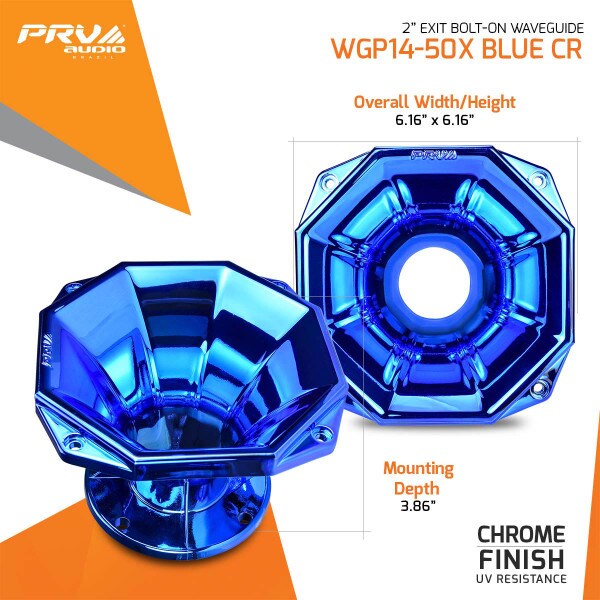 Main product image for PRV Audio WGP14-50X Blue Chrome 2" 45 x 45 Waveguide 294-3458